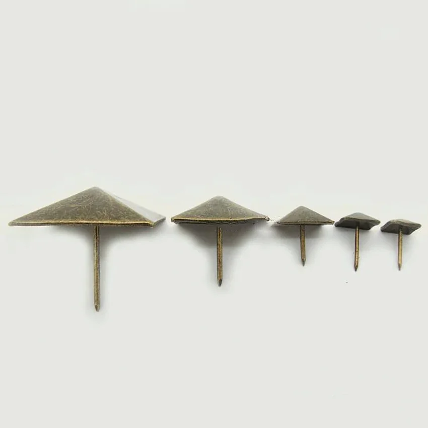 10PCS/LOT Antique Bronze Upholstery Nail Thumbtack Square Pushpin Doornail Hardware Jewelry Box Sofa Decorative Tacks Stud