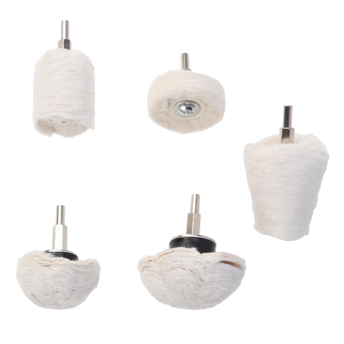

5 Pcs T-Shape Cloth Polishing Wheel Mirror Polishing Buffer Cotton With Handle For Surface Polishing (White)