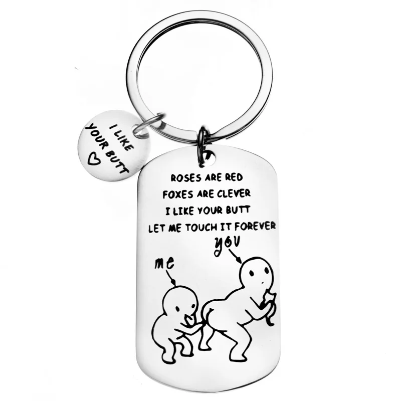 keychain humor Valentine's Day Gift I just want to Humor Funny Pendant Gift Stainless Steel Keychain