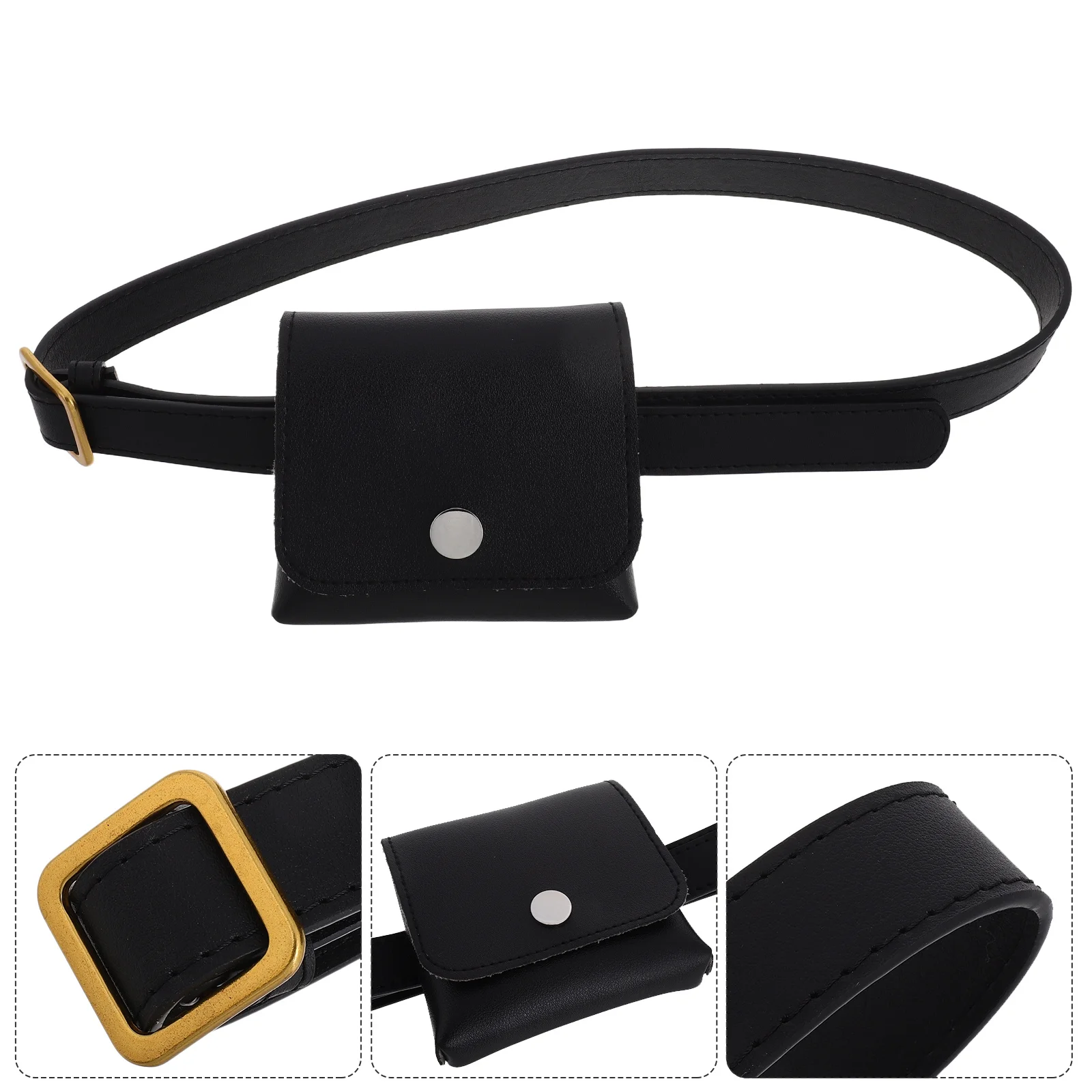 

Waist Bag For Women Thin Belt Pouch Retro Pu Adjustable Fanny Pack Travel Outdoor Vintage Waist Pack Belt Bag For Women