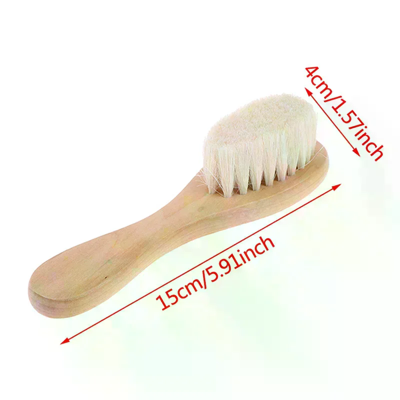 

Baby Care Pure Natural Wool Baby Wooden Brush Comb Brush Baby Hairbrush Newborn Hair Brush Infant Comb Head Massager
