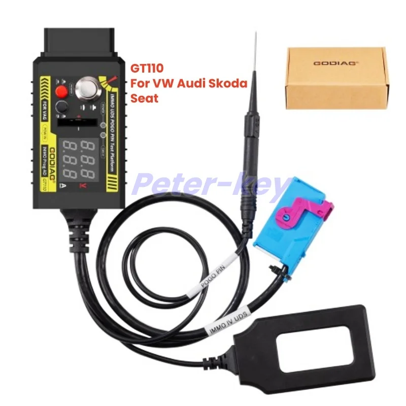 Peter-key GODIAG GT110 for VW Audi Skoda Seat CAN-Bus UDS 4th Generation IMMO System Test Platform Cable with POGO PIN