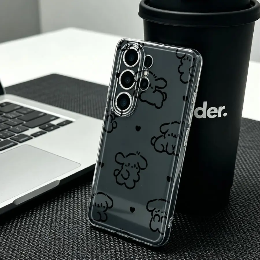 Case for Samsung Galaxy S26 S24 S25 Edge Note 20 Ultra 10 S23 Ultra S22 FE S20 Plus S21 Phone Cover Cute Dog Doodle Print