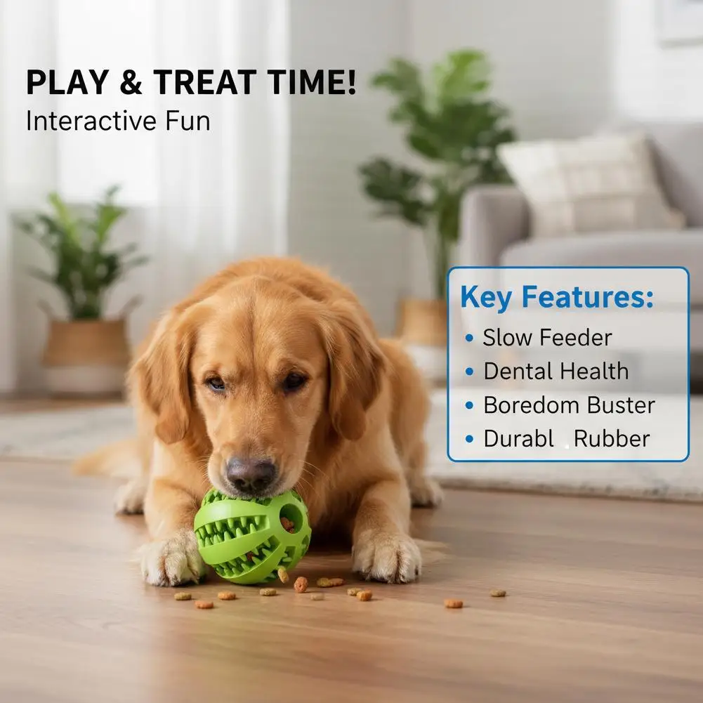 Verbesserte Hundefutterbälle Interaktives Hundespielzeug Gummibälle für Kleine und Große Hunde Welpen Katzen Kauspielzeug zur Zahnreinigung – Detail 9