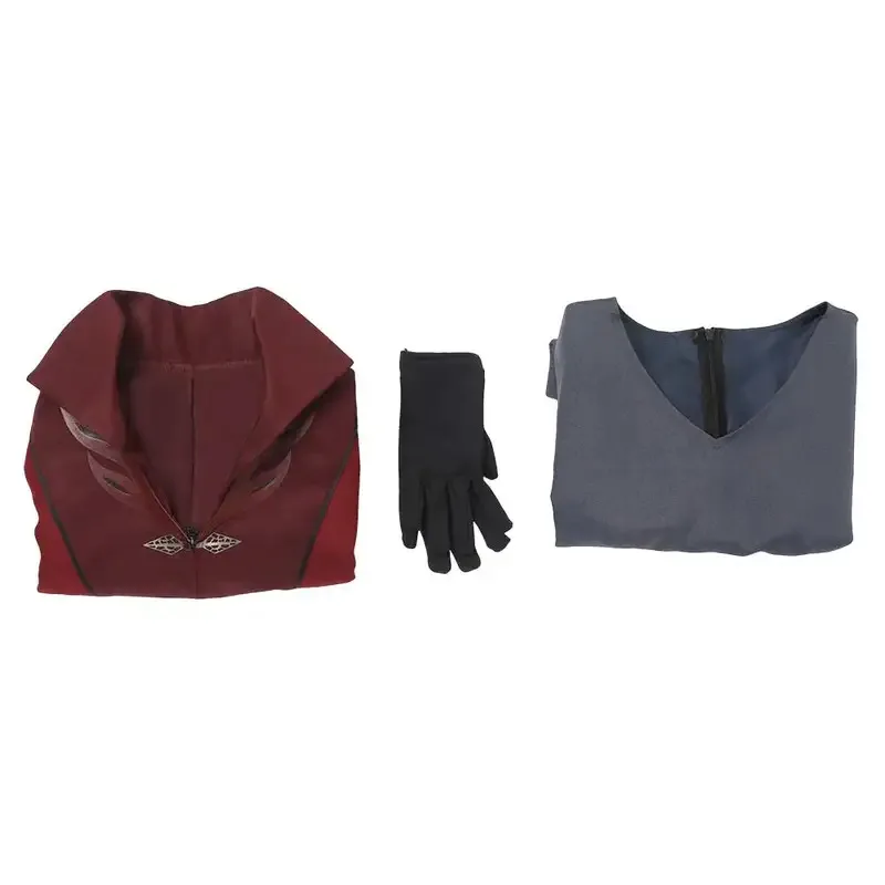 Rhaenyra Cosplay Wine Red Splicing Set Costume TV House Role The Dragon 2 Disguise Targaryens Outfits Women Halloween Party Suit