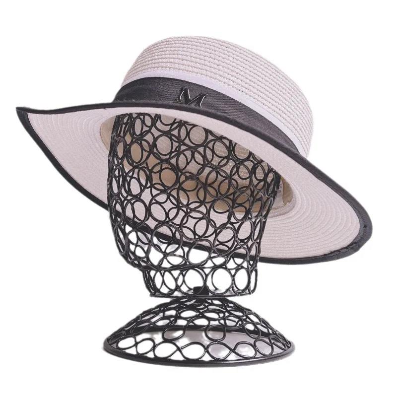 

New creative hat display stand wrought iron gold circle head mold gold hat rack