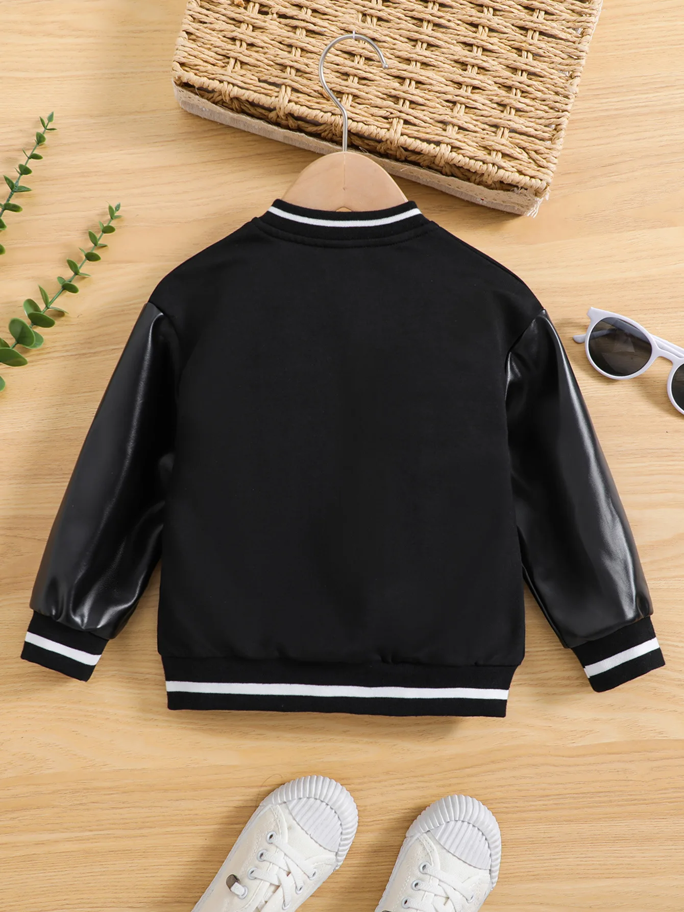 2024 Autumn Baby Boys Girls Leather Jacket Kids Letter long sleeved Single Breasted PU Baseball Jackets Coats Children Clothing