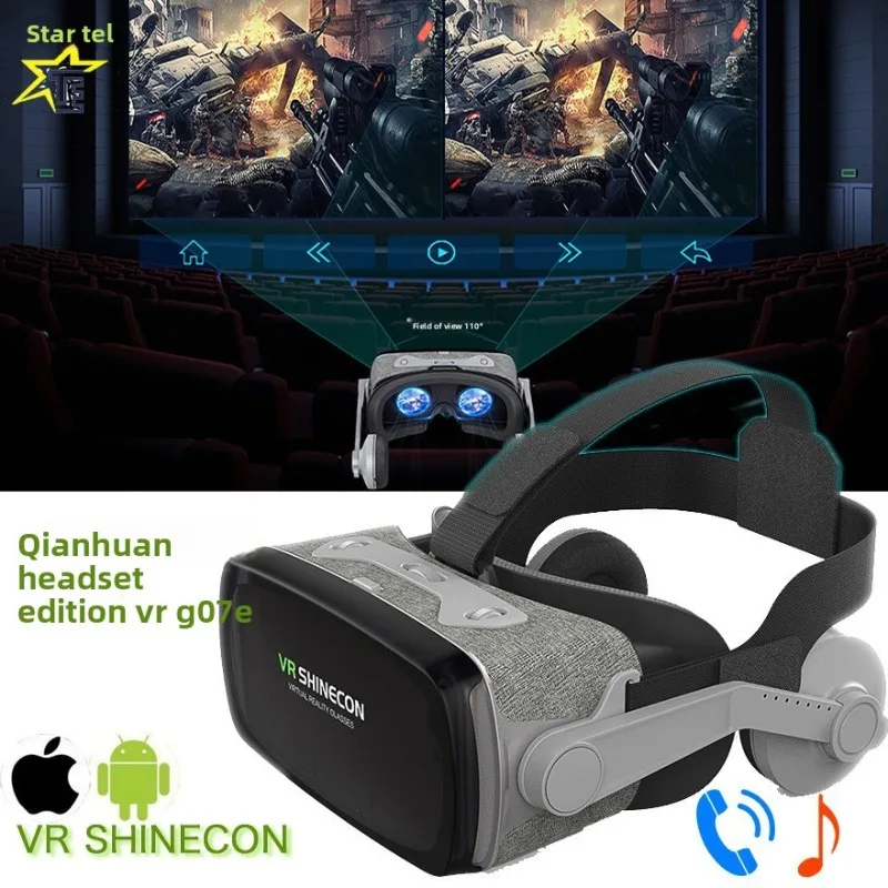 G07E Virtual Reality VR Glasses Huge Screen 3D Glasses Google Cardboard Box VR Headset Helmet for 4.5~6.5