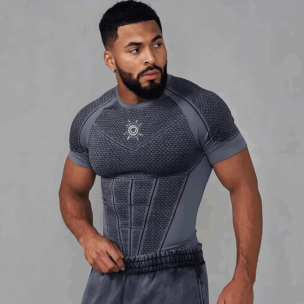 Muscle Tee Workout - قميص رجالي ضيق مريح للجري، قميص