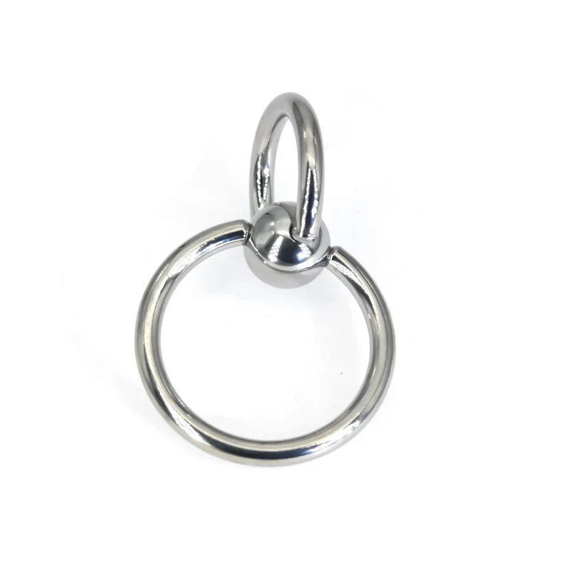 SaYao 1 Piece Big Ball double Rings Stainless Steel Captive Hoop Ring BCR  PA Ring Nipple Body Piercing Jewelry