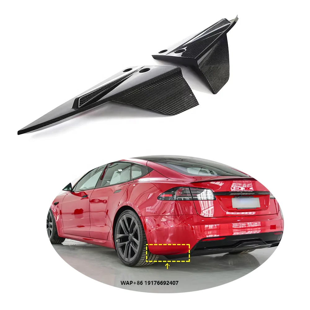 Kit Modifikasi Mobil Diffuser Belakang Tambahan Serat Karbon Kering untuk Tesla Model S Plaid