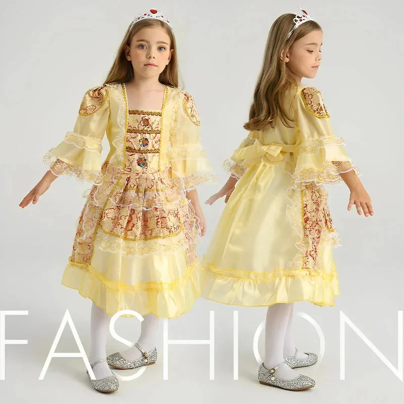 New Children's Princess Dress Prince Performance Costume European Court Set Cinderella Festival Stage Play Costume NMKYDF2025