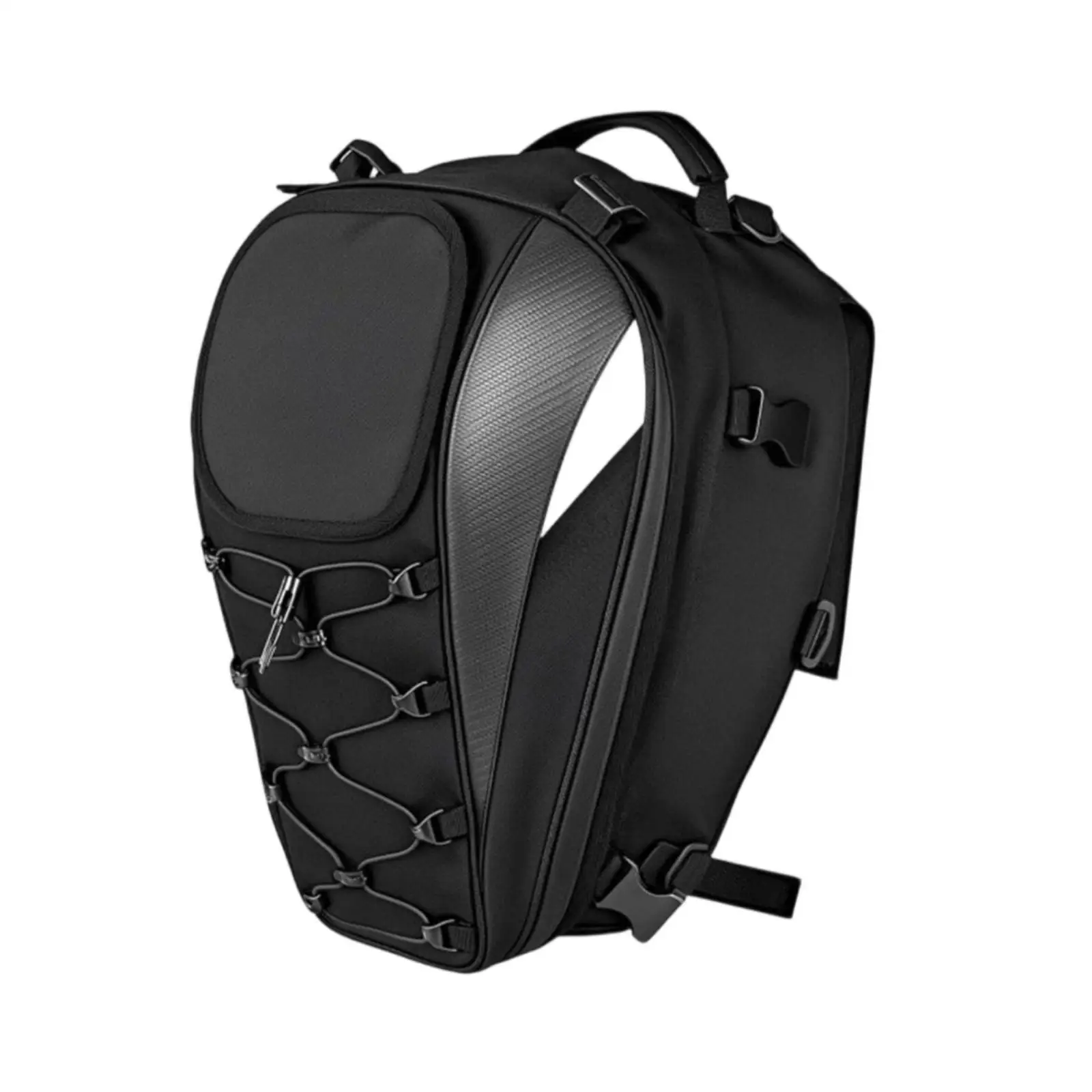 Oxford Cloth Motorcycle Rear Seat Bag Expandable Tail Pack with Padded Handle for Commuter Riding