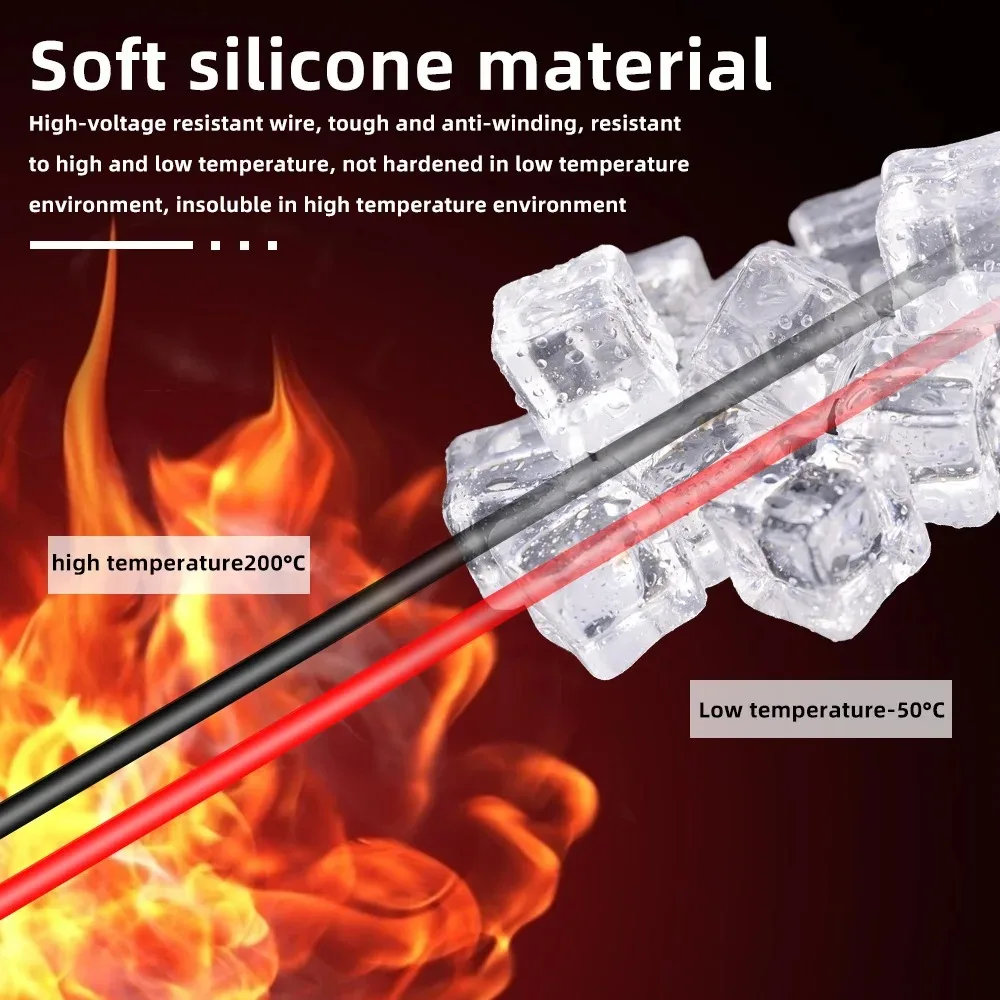 Lengthening 1000V 25A Silicone Test Lead High-precision Measurement Multimeter Probe Test Pin Wire Pen Alligator 1 Pairs