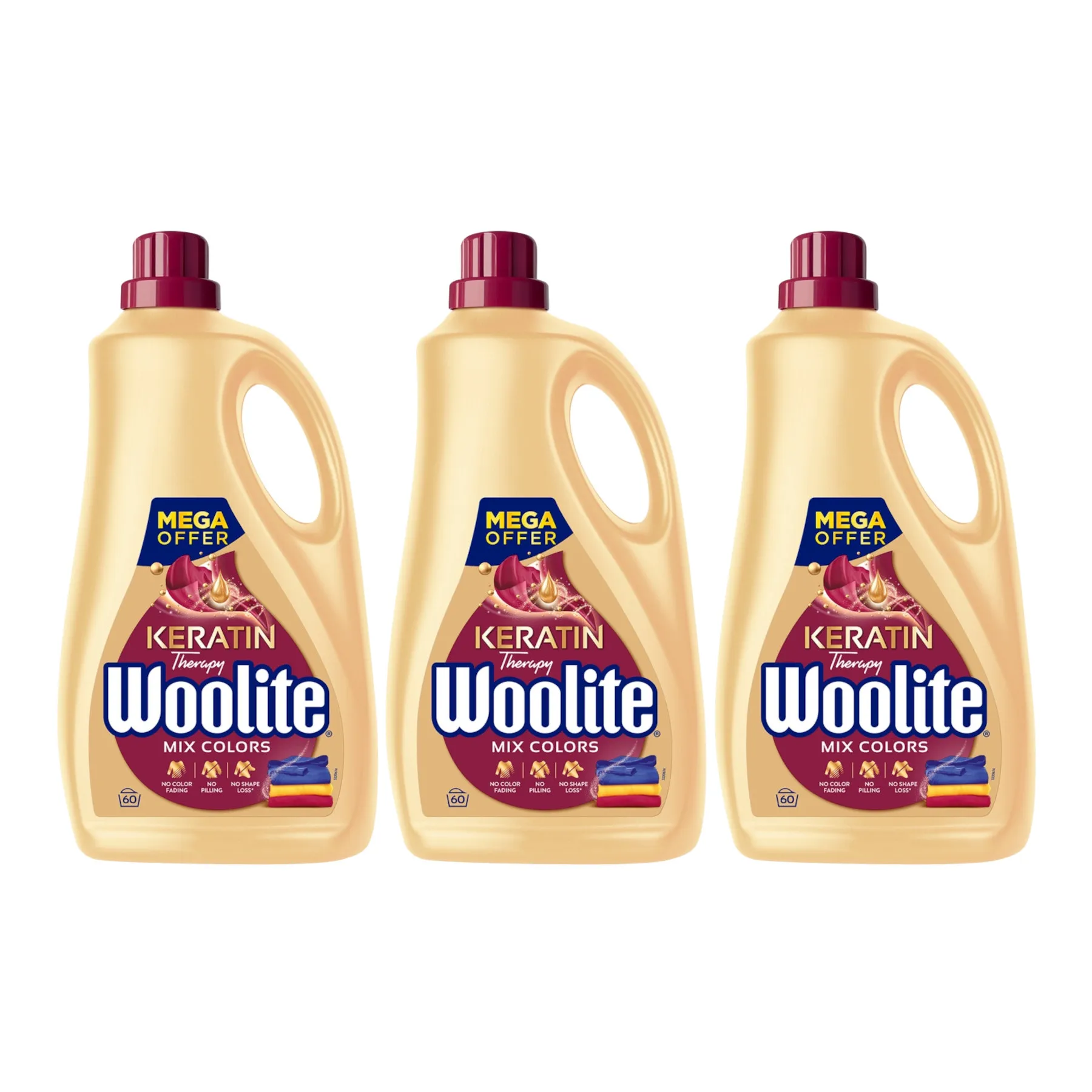 Tratamiento de queratina WOOLITE, Color líquido, 60 lavados, 3,6 L, 3 unidades