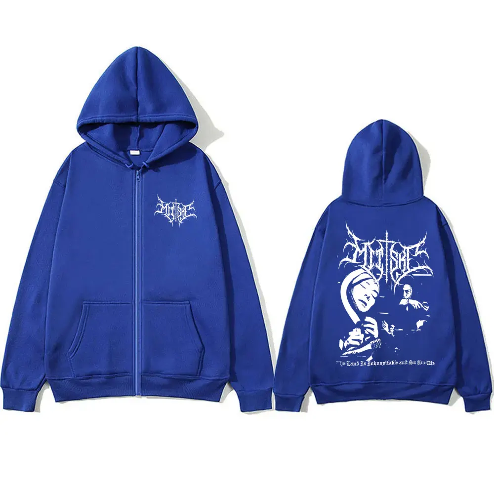 Singer Mitski-Sweat à capuche zippé graphique pour hommes et femmes, The Land Is Ininto itable, So Are We Hoodies, At Casual, Oversize Zip Up Jacket