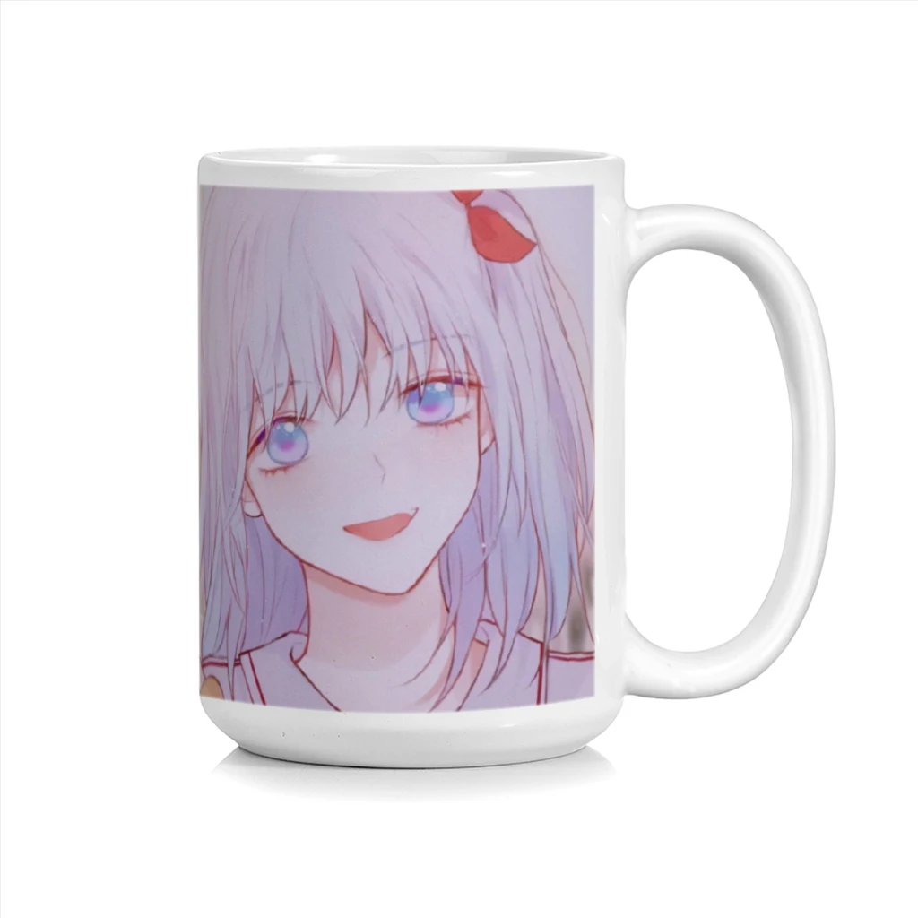 

Pink Anime Cartoon Girl Cute Ceramics Coffee Mugs Tea Cup Milk Cups Gifts Drinkware Coffeeware 15z/430ML