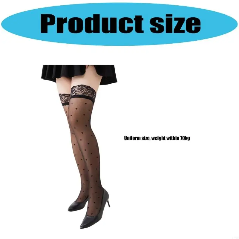 2025 rozciągliwe nylonowe pończochy o tematyce anime koronkowe detale i kostiumy z motywami serca