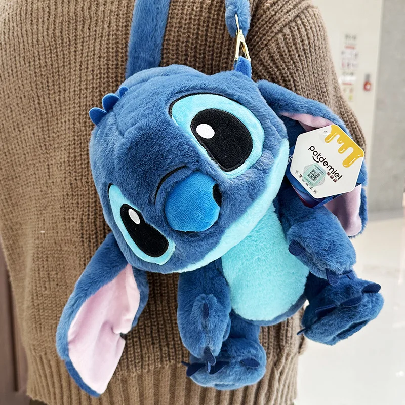 กระเป๋าเป้ตุ๊กตาดิสนีย์ Lio & Stitch การ์ตูนของแท้ใหม่กระเป๋าเป้สะพายหลังตุ๊กตาน่ารักอะนิเมะแบบพกพากระเป๋าสะพายไหล่ kado ulang tahun เด็กผู้หญิง