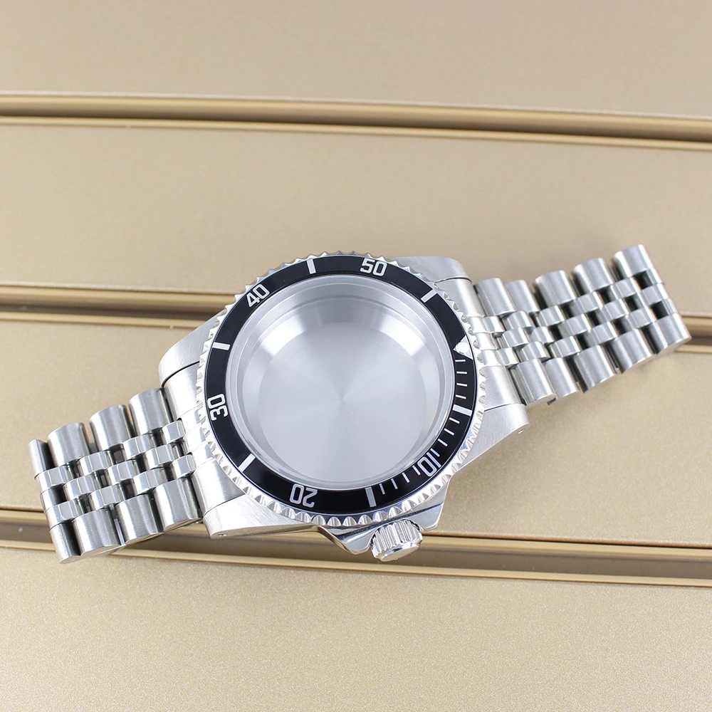 

38mm Silver Watch Case Sapphire Crystal Glass For Seiko NH34 NH35 NH36 NH38 4R36 Automatic Movement Retro Submariner 120 clicks