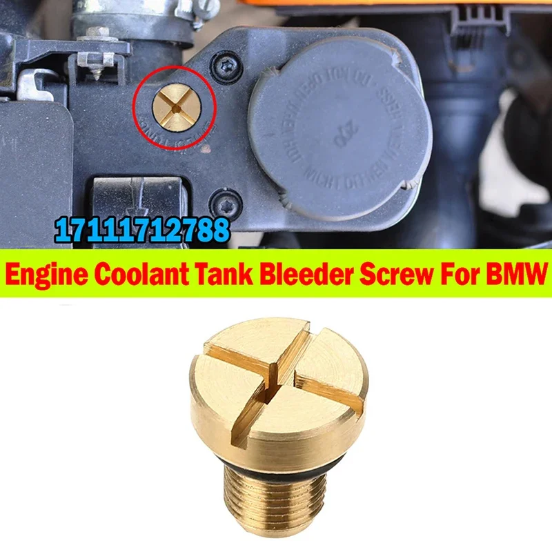 17111712788 Brass Coolant Expansion Tank Bleeder Screw For BMW 318i 1984 1985 1991 1992 1993 1994-1998 Car Oil Radiator Pipe