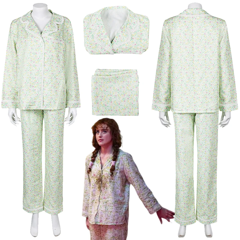 Misty Cosplay Sleepsuits Costume Movie Lisa Frankenstein Roleplay Floral Pajamas Costume Shirt Pant Women Fantasia Disguise Suit