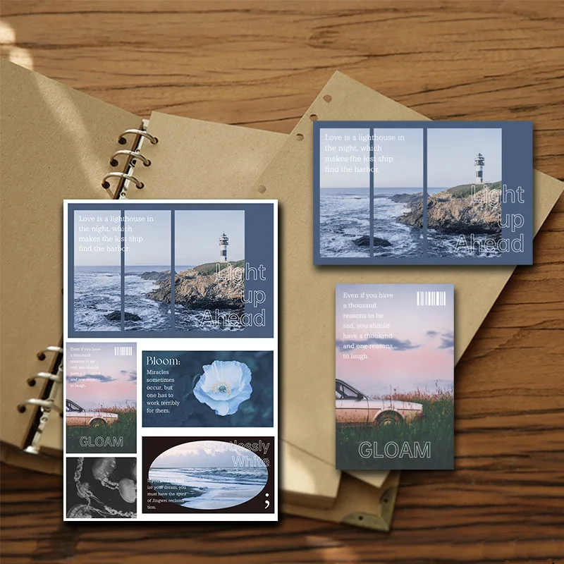 5 قطعة ملصقات المحيط خمر الحياة يموت قطع سكرابوكينغ عدة لمجلة الزخرفية الزهرة تصميم القرطاسية جراب هاتف Deacl #3