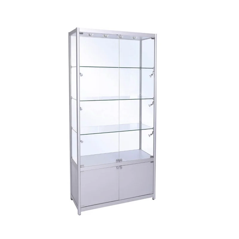 2025customized.Customized glass vitrine display cabinet sale, frameless glass cabinet display