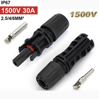 1500V IP67 1 Pairs Male Female Solar Cable Connector 30A or 50A PV Accessories For Solar Cable 2.5mm2 4mm2 6mm2 10mm2