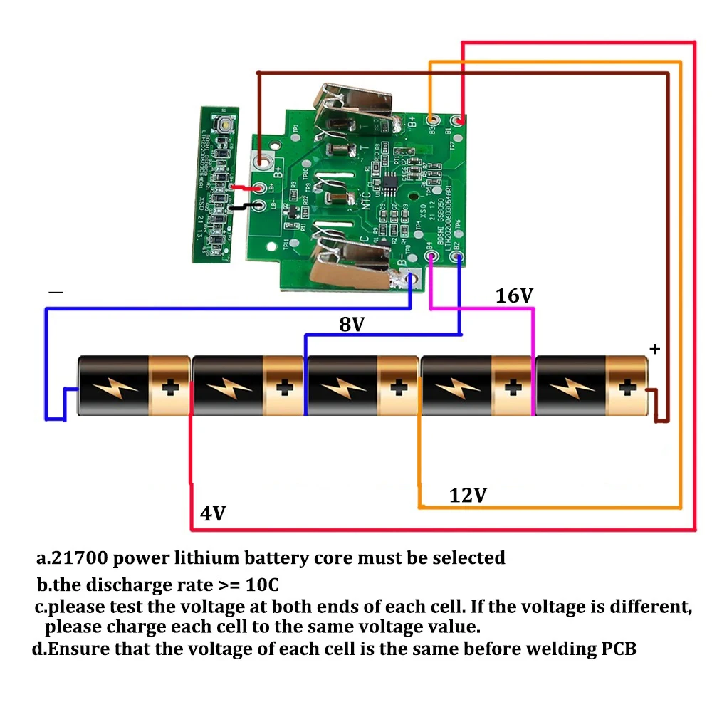 5x21700 BAT618 Lithium Battery Plastic Case PCB Charging Protection Circuit Board For Bosch 18V BAT610 BAT609G BAT618G Housing