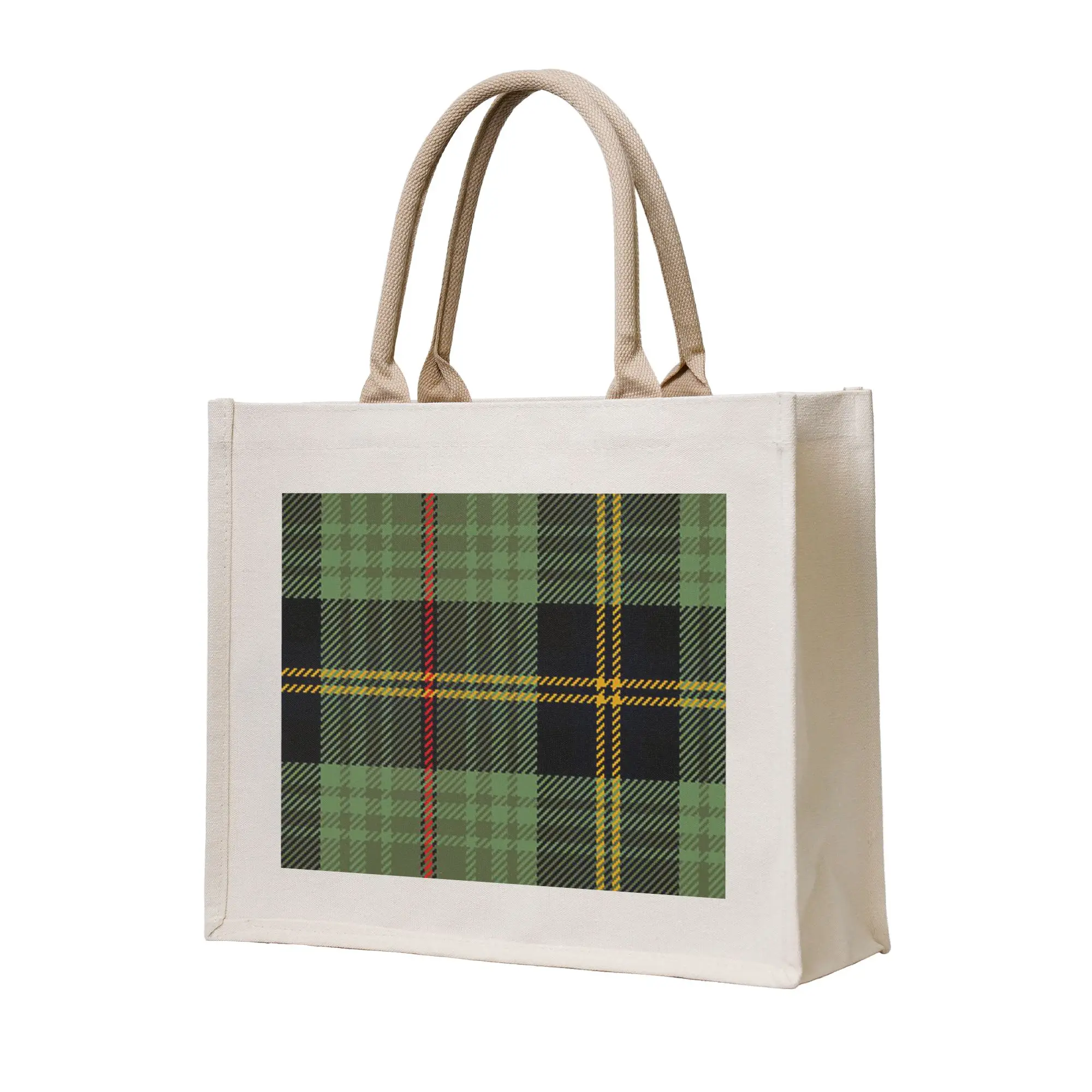 

Классическая шотландская сумка-тоут из тартановой ткани с клановым узором, складная, для женщин, на плечо, дорожная сумка