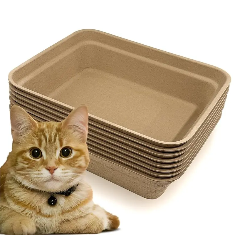 

ABKY-Portable Cat Litter Box 5 Pack Disposable 17X13.2X4 Inch For Hamsters Guinea Pigs Rabbits