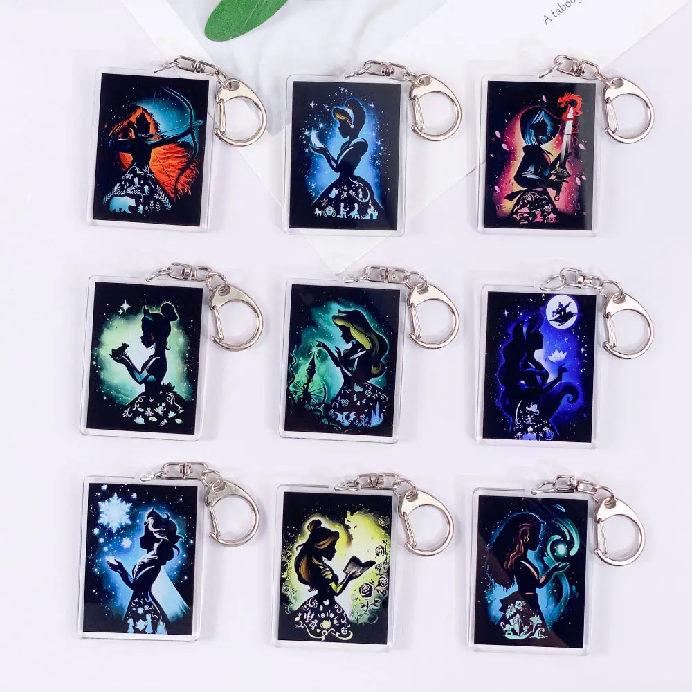 1/30 Piezas de Llaveros Acrílicos de Disney, Alicia, Bella, Mulán, Rapunzel, Ariel, Accesorios Lindos para Bolsos, Colgantes para Mochilas, Regalos para Amigos