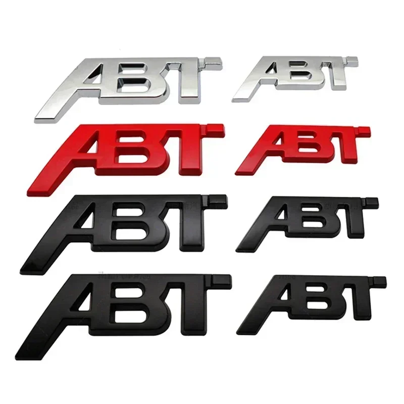 3D Metal ABT Logo Letters Car Front Grill Emblem Badge Sticker For Audi A3 A4 A5 A7 A7 Q3 Q5 Q7 TT RS6 RS3 VW Golf 7