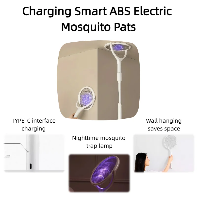 

Handheld Electric Mosquito Swatter - Rotatable & Extendable for Indoor & Outdoor Use Protective Bug Zapper For Home And Outdoor