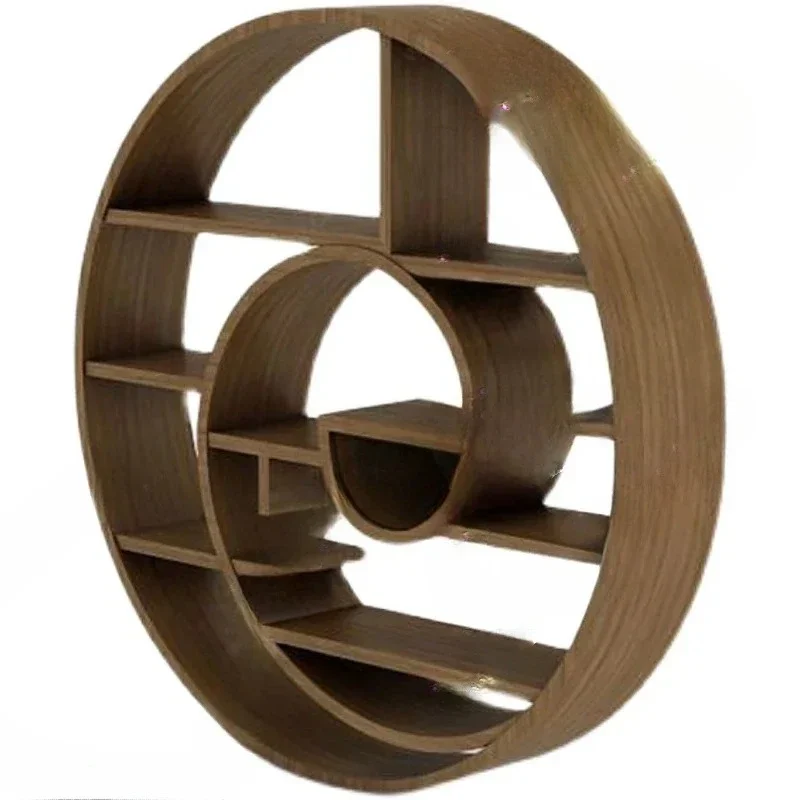 

Y1 Настенный книжный шкаф из массива дерева в скандинавском средневековом стиле, шкаф для домашнего художественного украшения