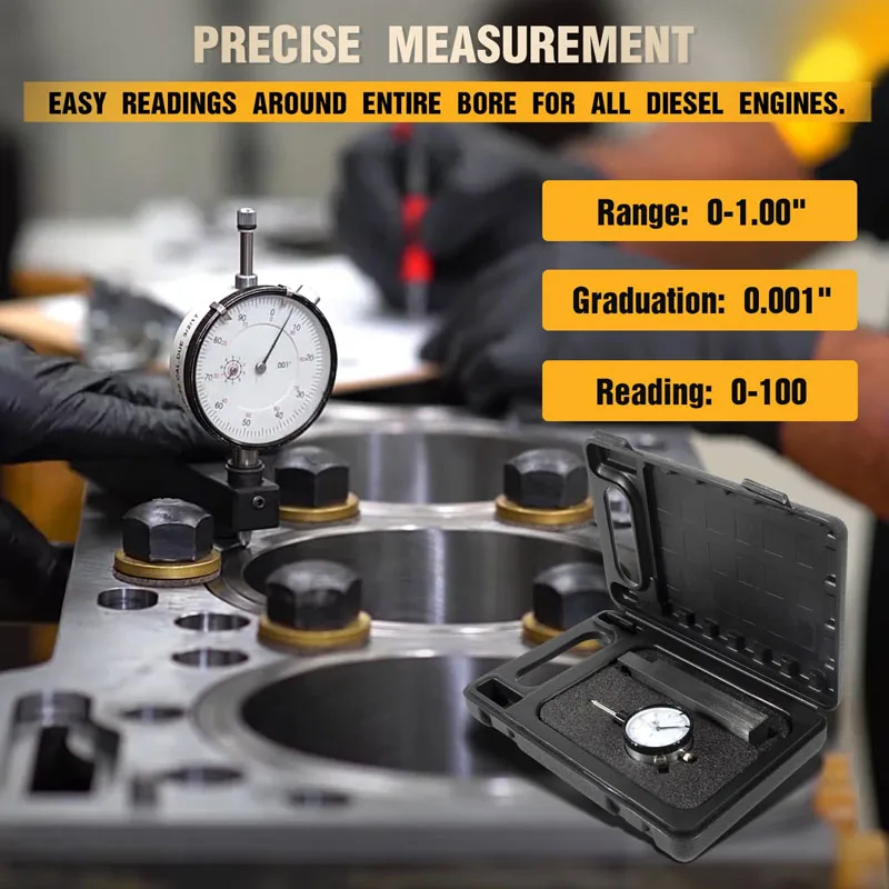 6434 Car Sleeve Height & Counter Bore Gauge Fits for All Diesel Engines, Range: 0-1.00