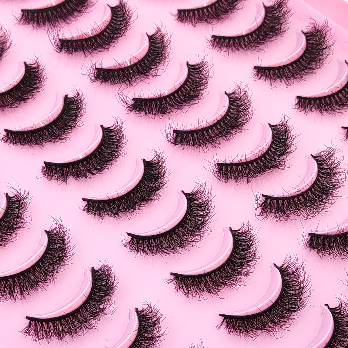 20 pairs of artificial mink fur natural false eyelashes intense and thick false eyelashes extended fiber wholesale makeup tools