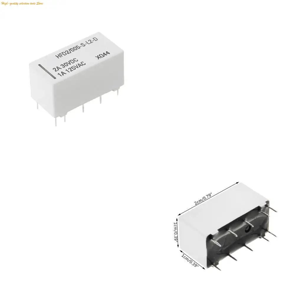 203F 5V Coil Bistable Latching DPDT 2A 30VDC 1A 125VAC HFD2/005-S-L2-D Realy