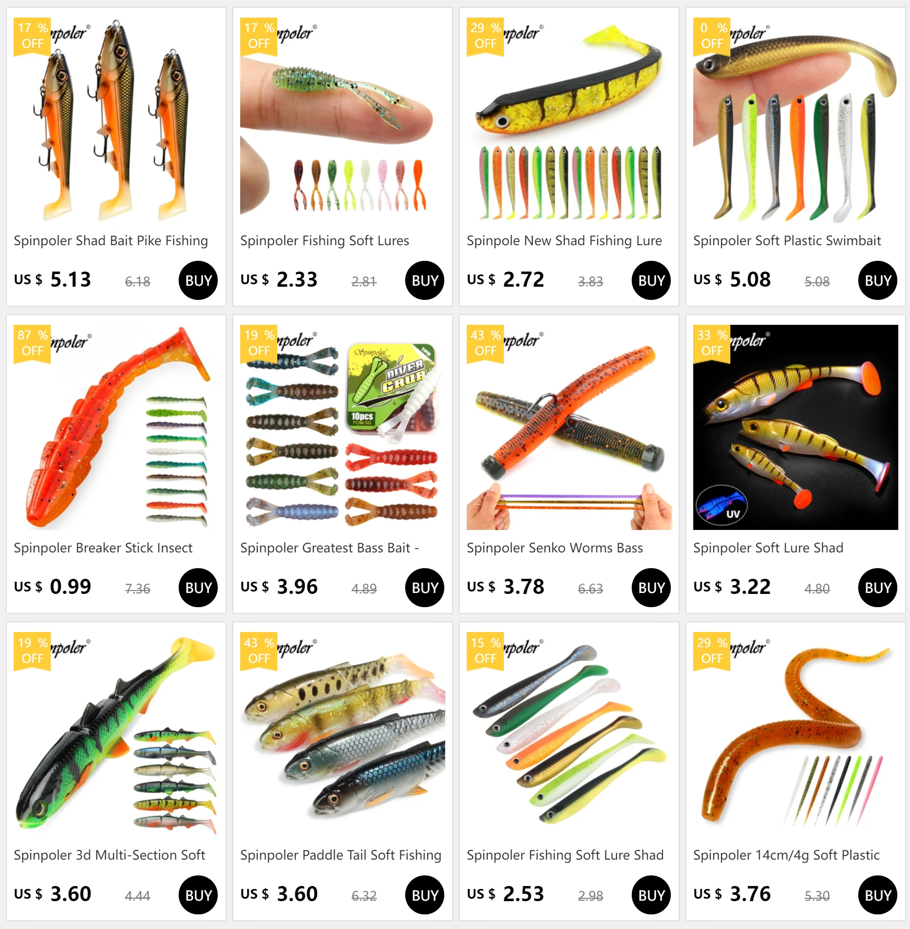 Spinpoler AJING Weiche Angelköder Rockfish 10 teile/los 0,3g 36mm Twin Tail Künstliche Wobbler Ocean Rock Silikon Shad Wurm Köder – Detail 20