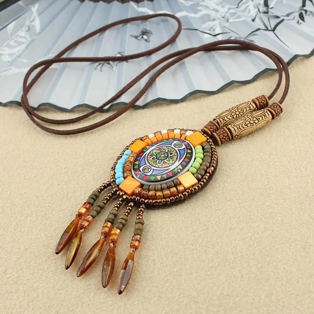 Festival Party Ethnic Jewelry Lucky Gift Ethnic Pendant Buddhist Mala Wood Bead Nepal