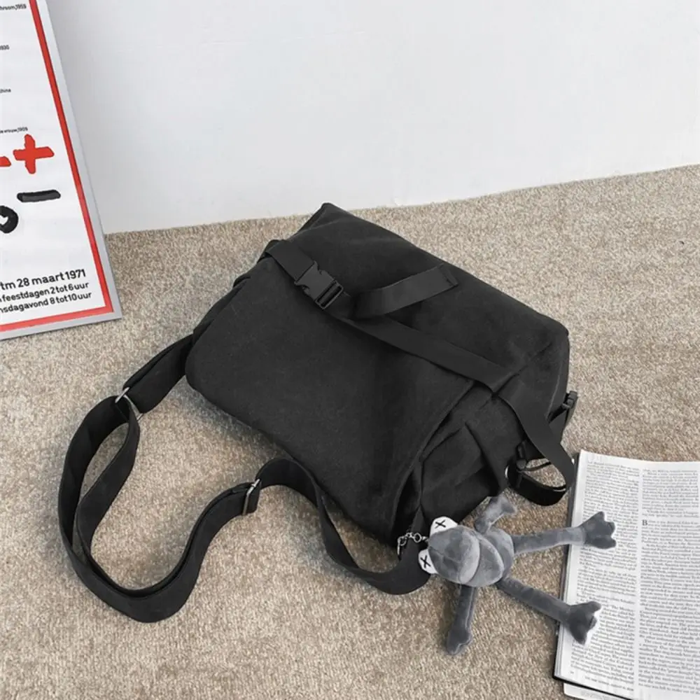 Nylon Canvas Nylon Crossbody Bag Simple Black Brown Large Capacity Messenger Bags Street Bags Man Women