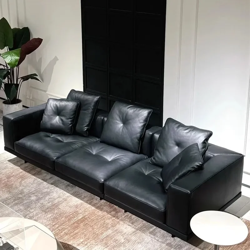 Italian minimalist Dylan leather sofa heterosexual modern minimalist leather sofa