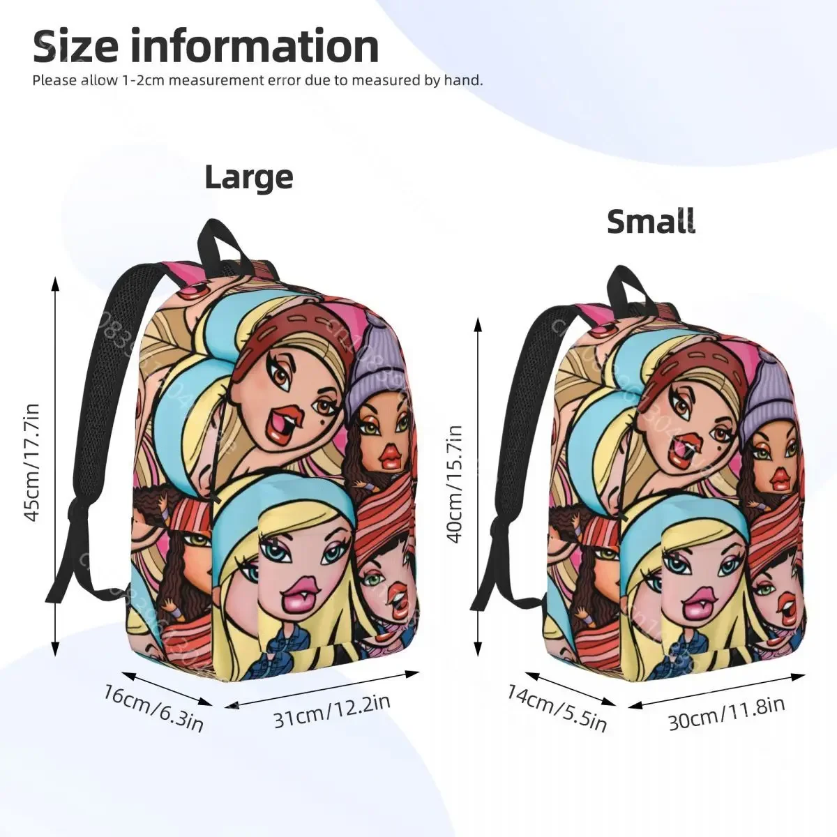 Bratz Rucksack 20-jähriges Jubiläum y2k Mädchen Polyester Fahrrad rucksäcke drucken lässige High School Taschen Rucksack