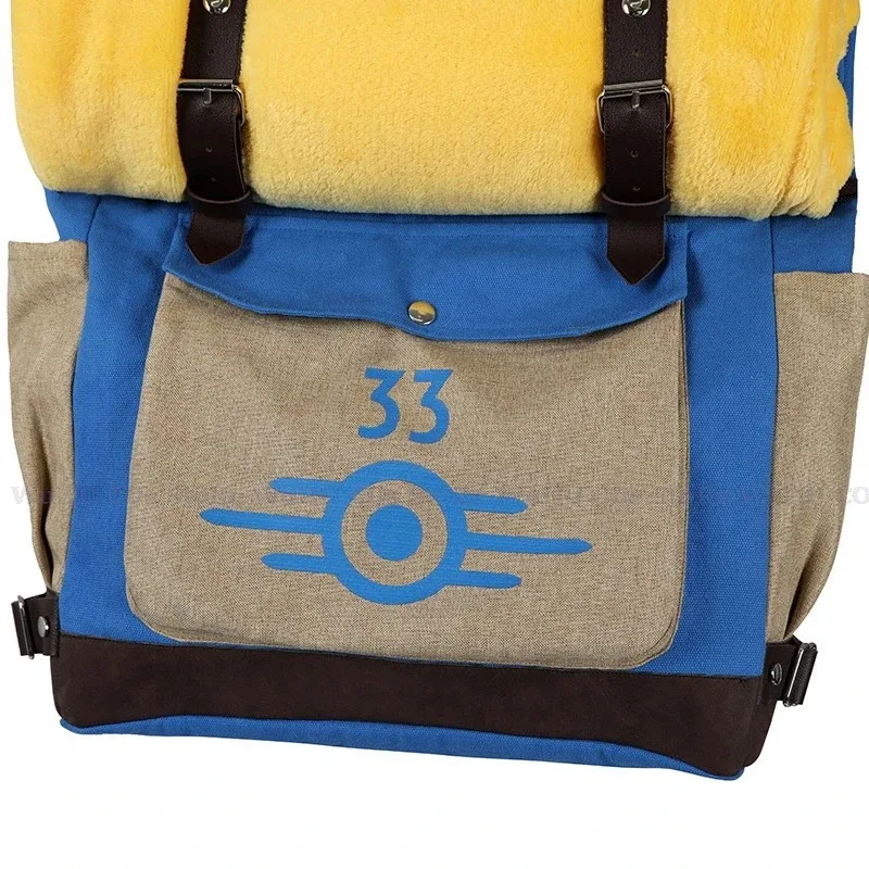 2025 yiyi Fall Cos Out disfraz de Cosplay Vault 33 mujer hombre superviviente Lucy mochila bolsa con manta mujeres hombres parte de Halloween