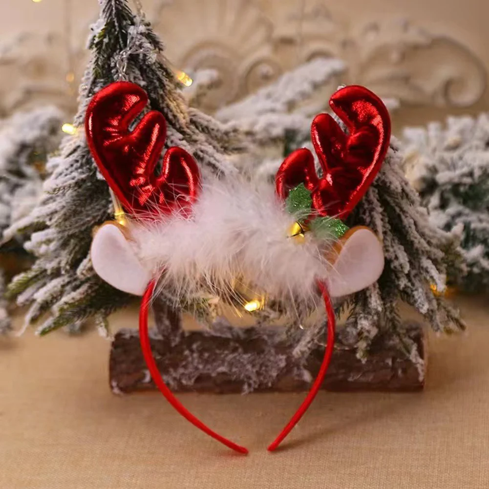 Festive Christmas Headband With Elk And Star Design Hair Hoop For Women Girls Holiday Party Decorations Ornaments