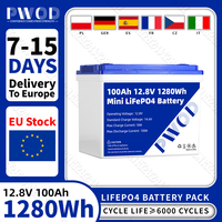 PWOD 12V 100Ah LiFePo4 Battery Pack Rechargeable Lithium Iron Phosphate Cell Bulit-in BMS For Home Energy Storage EV RV Boat