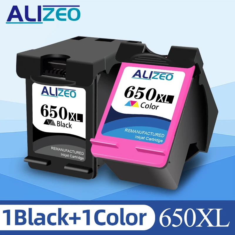 ALIZEO 650XL Ink Cartridge Replacement For HP 650 HP650 XL Compatible Deskjet 1015 1515 2515 2645 3510 4518 4645 Printer