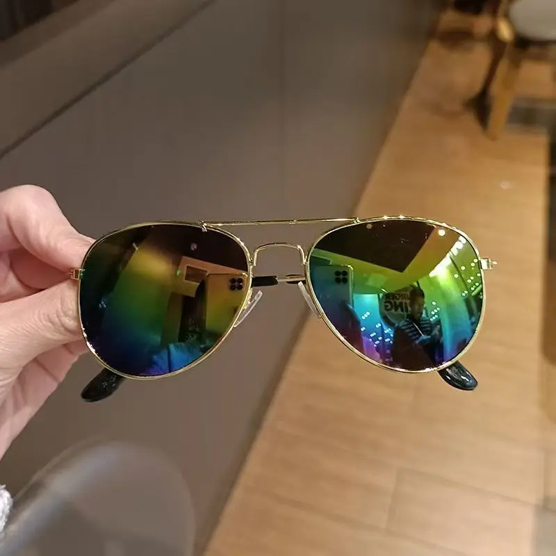Klassische Piloten-Sonnenbrille für Kinder UV400 Metall Vintage Fahr-Sonnenbrille Outdoor Niedliche Mädchen Jungen Mode Sommer UV Kinder-Eyewear – Detail 7