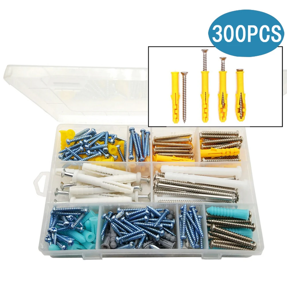 300Pcs High Strength Self-tapping Screws Kit Wall Anchors And Screws For Drywall M5,M6,M8 Anchor Screws Set